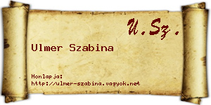 Ulmer Szabina névjegykártya